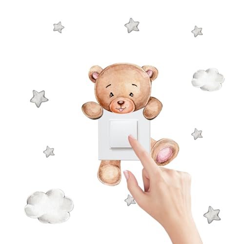 Pegatinas De Interruptor De Pared   Linda Pegatina De Dibujos Animados | Adhesivo Linda Calcomanía De Oso De Dibujos Animados   Calcomanías De Decoración Del Hogar, Pegatinas De Pared Para S