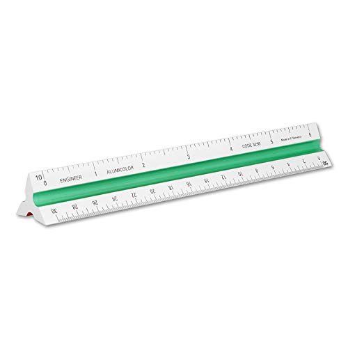 Image of Alumicolor Aluminum Engineer Color-Coded Solid Drafting Scale, 6IN, Silver