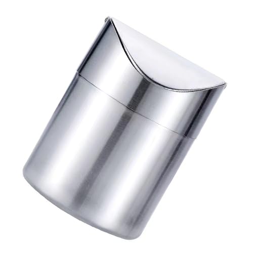 Caneca de basura pequeña de acero inoxidable para escritorio