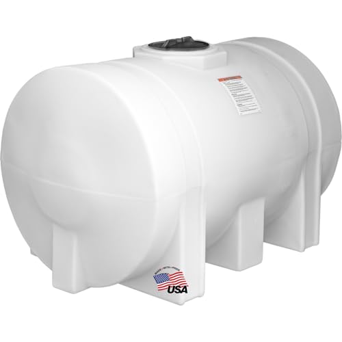 RomoTech 550 Gallon Polyethylene Storage Tank with Legs–Heavy-Duty Horizontal Water Storage Tank for Farms, Industrial or Chemical Use–UV-Resistant, Rustproof, BPA-Free Plastic Liquid Tank, 821242659