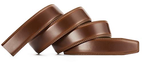 CHAOREN Ratchet Belt Replacement Strap 1 3/8”, Leather Belt Strap for 40MM Slide Click Buckle