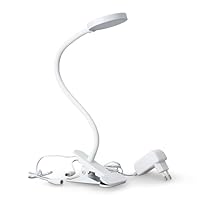 SEBSON LED Klemmlampe Bett 4W - dimmbare Leselampe mit schwenkbaren Leuchtkopf, neutralweiß 4000K 300lm - Schreibtischlampe mit Kabel und Stecker