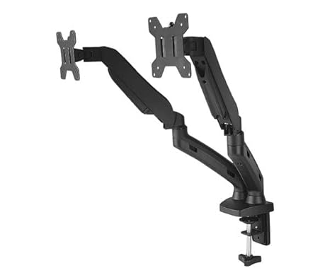 SOL Dual Monitor Stand, Adjustable Computer Monitor Arm Gas Spring Swivel Dual Monitor Mount, Dual Arm Gas VESA Monitor Stand for 13“-27‘’ LED/LCD…