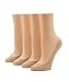 Hue Women's 4 Pair Hidden Cotton Liner, Cream, (M/L) Shoe Size 7-10