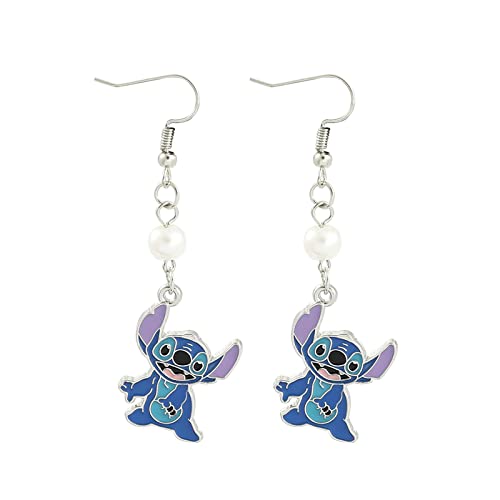 Anime Stitch Ohana Family Earrings - With Birthstone Ohana Angel Jewelry For Women Family Friend Birthday Gifts For Friends Sister (Stitch Earrings 2) #TOP29
