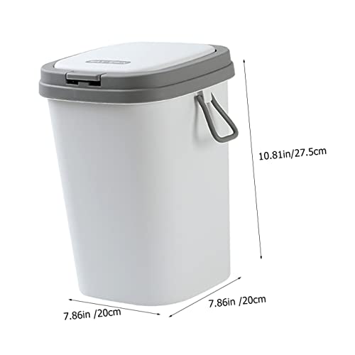 Caneca de basura rectangular con tapa estilo nórdico 10L miniatura 2