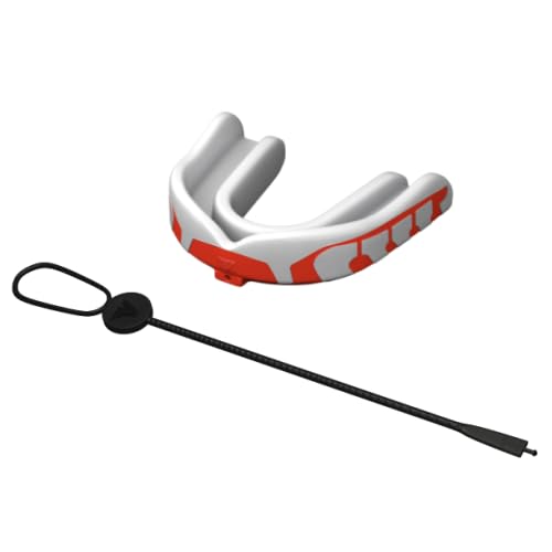 Velocity Champion Youth Mouthguard, 1 Pack, Orange & White Orange Flavor - for Ages 11 to 18 - Ideal for Lacrosse, Football, Hockey, Basketball,