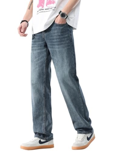 Jeans Pants Trousers Denim Vintage Distressed Youth Street Ruff Handsome Dressing Style High-end Casual Men