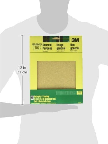 Image of 3M Aluminum Oxide Sandpaper, 5 Sheets, Assorted Grit 100-150-220, 9-in x 11-in, Multi-Purpose Abrasive Sanding Paper, for General Purpose Sanding On Paint, Wood and Metal (9005NA), 3-Pack