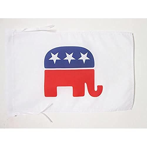 AZ FLAG - Drapeau USA Parti Républicain - 45x30 cm - Pavillon Republican Party Américain 100% Polyester Avec Deux Cordelettes - 20g