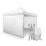 Andromeda Inc Toldo Plegable con Paredes 3x3 Metros, Carpa Impermeable Blanca, Estructura de Acero con Paredes, Fácil de...