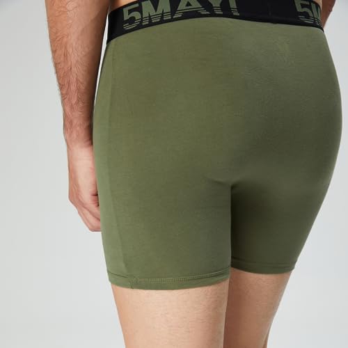 5Mayi Mens Underwear Boxer Briefs Cotton Boxer Briefs For Men Pack 6" Open Fly Underwear 4-Pack #TOP3
