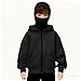 Boys Zip Up Hoodies Jacket Balaclava Hoodie with Face Mask Built in, Kids Long Sleeve Sweatshirt Fashion Y2k Clothes Black 10 Years 11 Years