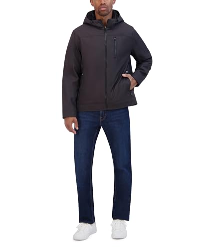 Image of Nautica Men's Sherpa Lined Softshell Jacket - Full Zip, Adjustable Hood, Wind Resistant