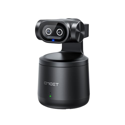 EMEET PIXY Wireless 4K Dual-Lens AI Tracking PTZ Streaming Camera with 1/2.55" Sensor, Gesture Control, Multi-Camera Live & Built-in 48kHz Mic, HDR, Live Streaming for YouTube, Facebook, Twi