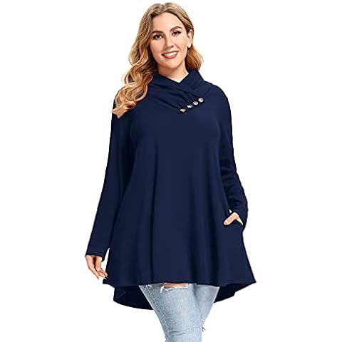LARACE Plus Size Cowl Neck Sweatshirt Cover