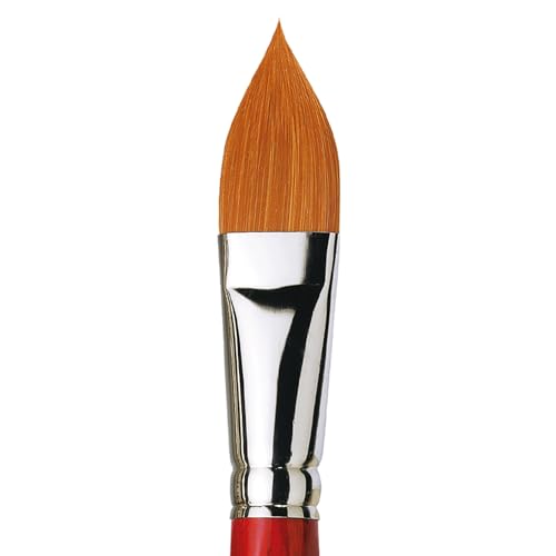 Image of da Vinci Watercolor Series 5584 CosmoTop Spin Paint Brush, Pointed Oval Synthetic with Red Handle, Size 30 (5584-30)