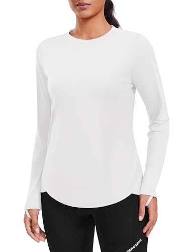 PINSPARK Women Sun Shirt Long Sleeve Quick Dry Hiking Shirts with Thumbholes UPF 50+ Workout Tops for Outdoor Running
