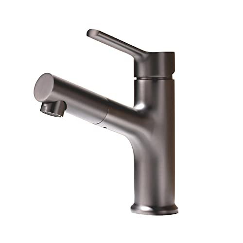 Robinet de lavabo à poignée unique avec douchette extractible et rotation complète 360 °
