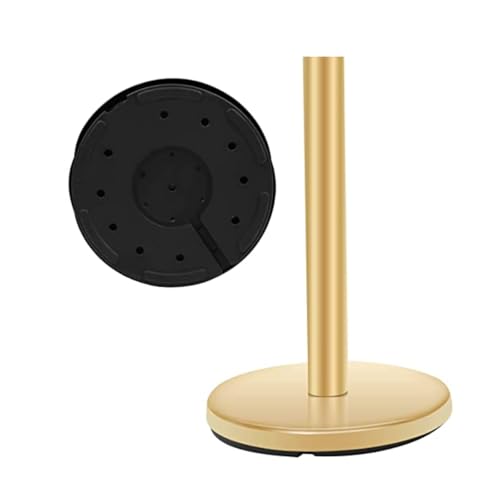 HaTur 4 PCS Edelstahl Absperrständer Personenleitsystem Kordelständer Abgrenzungsständer Absperrpfosten mit 3 roten Samtseile, Sand Injektion Hohle Basis (Gold)