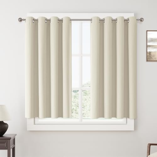 ChrisDowa Birch Blackout Curtains 45 Inches Long 2 Panels for Bedroom