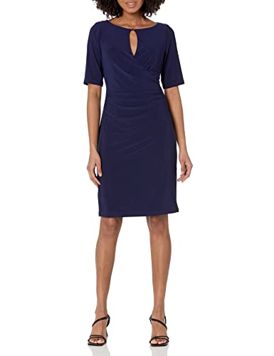 Anne Klein Women's Blue Solid Sheath Dress