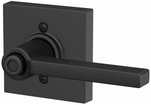 Image of SCHLAGE Latitude Bed /Bath Privacy Door Handle with Lock, Bright Chrome | Interior bedroom or bathroom door lever with push button lock, Reversible, Easy install, Certified durability, Universal fit
