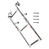 Escalera Plegable De Acero Inoxidable Escalón Telescópico para Nadar En Barco para Popas Embarque Capacidad Peso 440 Libras Plegable Acero Inoxidable Marino