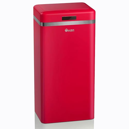 Swan Retro Poubelle de Cuisine Automatique, Capteur de Mouvement, 45 Litres, Métallique, Poubelle...