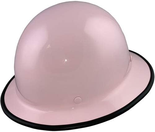 Texas America Safety Company SkullGuard Full Brim Hard Hat with Ratchet Suspension and Protective Edging - Light Pink