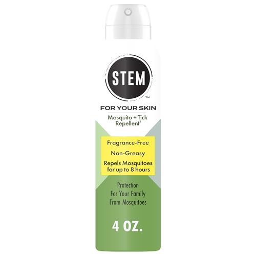 STEM Repels Mosquitoes And Ticks, Mosquito Repellent and Tick Spray, Picaridin Bug Spray, Fragrance-Free, 4 oz