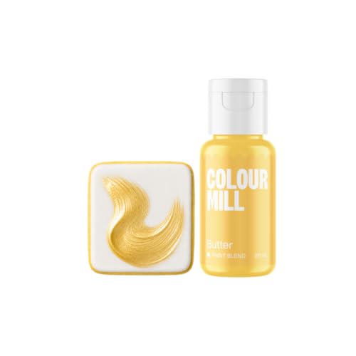Image of Colour Mill Edible Food Paint - Vibrant Cake & Fondant Decorating Colors for Cookies, Chocolate, Royal Icing & Desserts 20 Milliliters - Metallic Butter