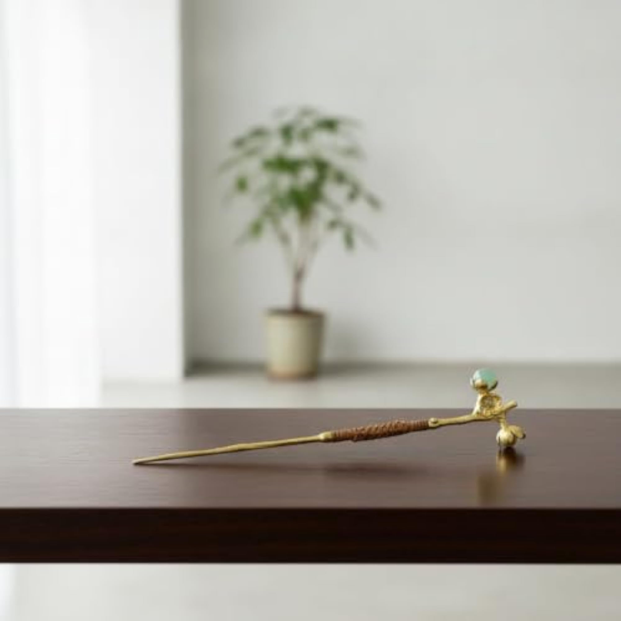 Handmade Tea Scoop with Rattan Handle
