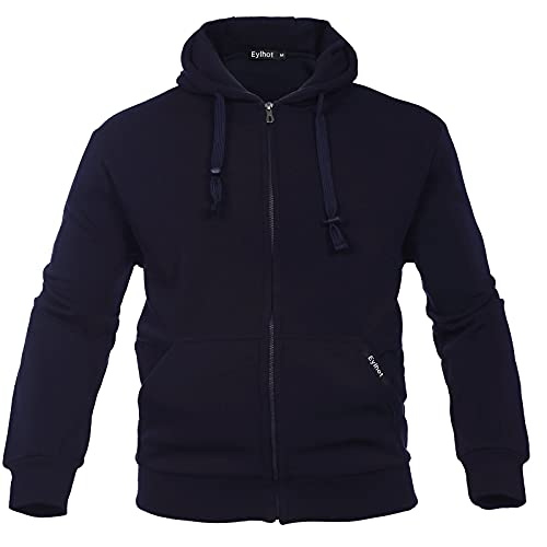 Fixha Mens Full Zip Hoodies Casual Athletic Sports Long Sleeve Sweatshirts For Men Boys(Navy,Xxl) #TOP1