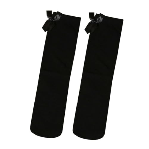 SAFIGLE Bow Knee Socks Thigh Socks Striped Stocking Over The Knee Sock High Socks High Socks Black