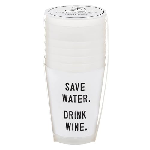 Reusable BPA-Free Plastic Frost Cups, 16-Oz, for Wine Lovers