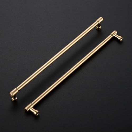 Image of Ravinte 2 Pack 12-3 /5 Inch Hole Center Solid Kitchen Cabinet Handles Champagne Bronze Dresser Pulls Cabinet Drawer Pulls for Kitchen Cupboard Hardware