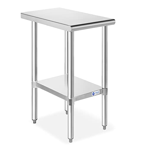 GRIDMANN Stainless Steel Work Table 12 x 30 Inches, NSF Commercial Kitchen Prep Table with Under Shelf for Restaurant and Home