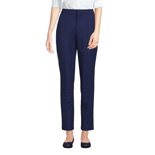 Lands' End Women's High Rise Bi Stretch Pintuck Pencil Ankle Pants