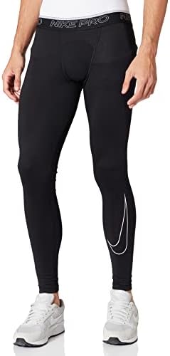Nike Pro Dri-FIT Men's Tights(Black/White, Large)
