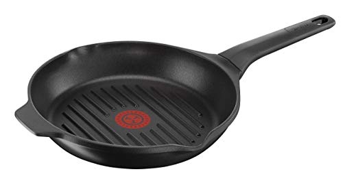Tefal E2154034 Poêle Grill Fonte, Aluminium, Noir...