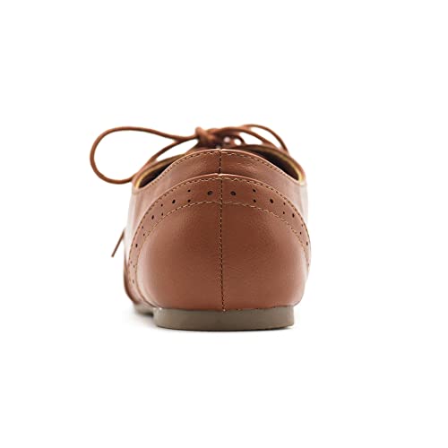 Ollio M-1914-BRN-9-4 Womens Shoes Classic Lace Up Dress Low Flats Heels Oxfords M1914(9 B(M) Us thumb #3