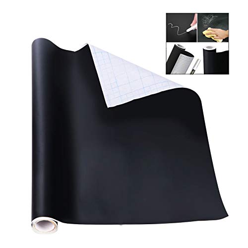 Enzege Pegatinas de Pizarra, Vinilo Pizarra Negra Pizarra Adhesiva de Papel Adherente para Escuela Oficina y casa Cover