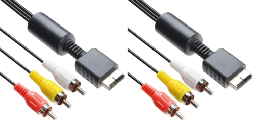 Image of TENINYU Audio Video RCA Cable - Game Console Composite Accessories Connection AV Cable for PS1 PS2 PS3, 6FT (Pack of 2)