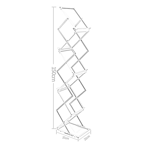 Présentoirs portables argentés pliables pour brochures et documents de bureau - 3