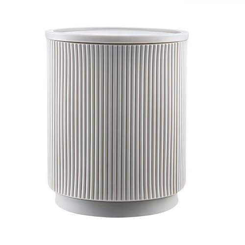 Genérico Mesita de Noche Redonda y Sencilla, Multifuncional, Ideal para Dormitorio, Sala de Estar y Oficina (Gris)