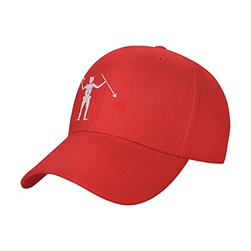 NMAMA Blackbeard Skull Pirate Flag Unisex Baseball Cap Dad Hat Classic Polo Style Adjustable Size Red