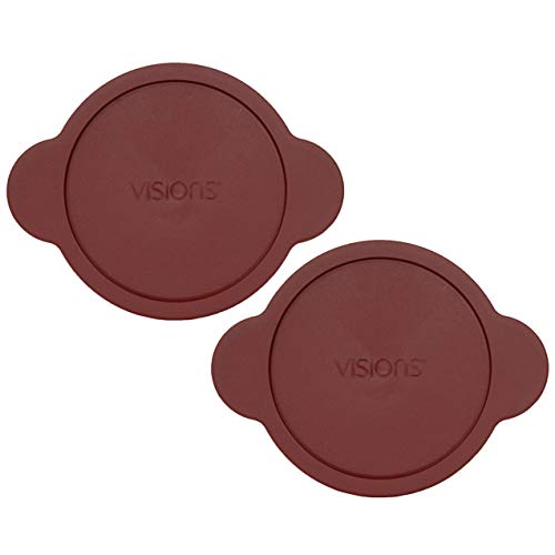 Corningware Visions CM 125-PC 1.25L Cranberry Red Plastic Lid for Glass Dish - 2 Pack (Glass dish sold separately)