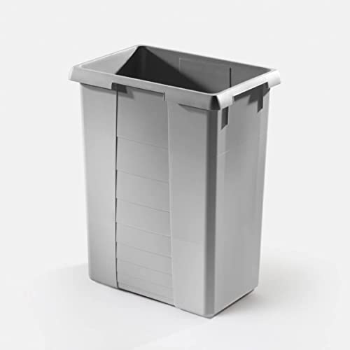 Caneca de basura rectangular gris 42 litros