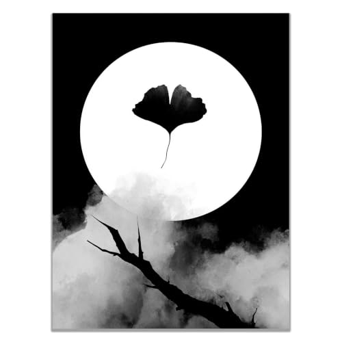 Póster de lienzo con paisaje natural de árboles nocturnos, decoración nórdica moderna